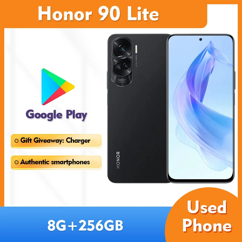 Honor 90 Lite (EU Version) 5G Android SmartPhone RAM 8GB ROM 256GB 6.7in 4500mAh All Colours Good Condition used phone
