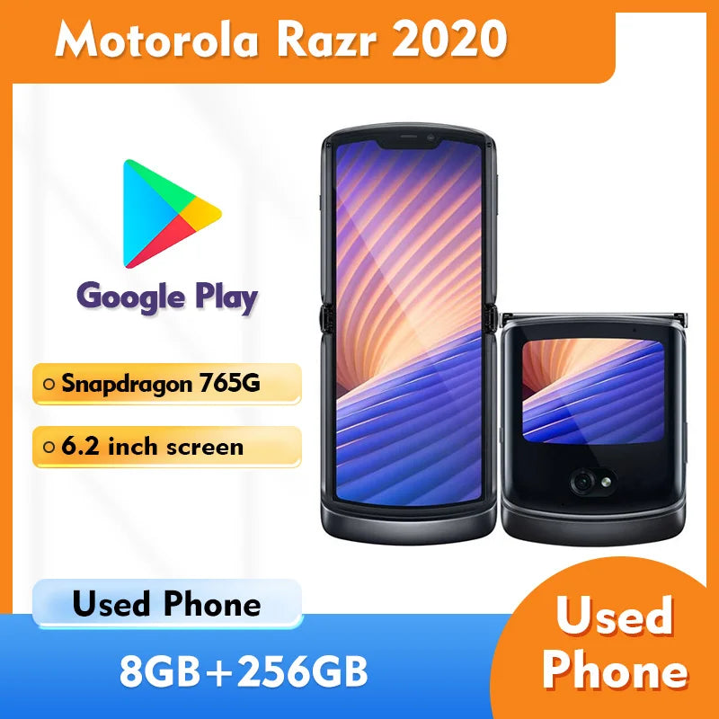 Motorola Razr 2020 5G SmartPhone 2142X876px RAM 8GB ROM 256GB 48MP Fingerprint Recognition Used Phone