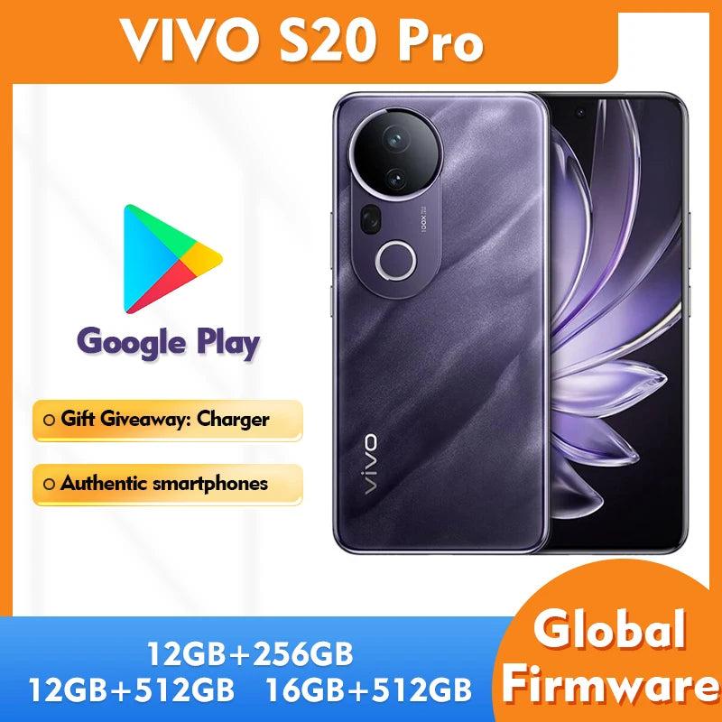 VIVO S20 Pro 5G Android Smartphone 16GB RAM 512GB ROM Screen 6.67 inches 5500Mah used phone