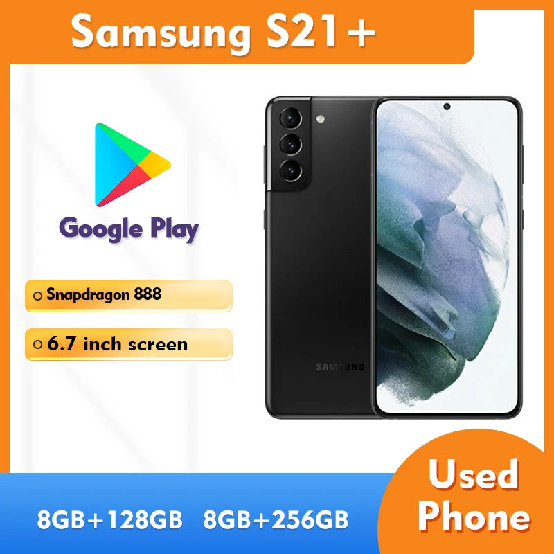 Samsung Galaxy S21+ 5G RAM 8GB ROM 128GB/256GB SmartPhone 6.7inch 120Hz 64MP camera 4800mAh Used Phone
