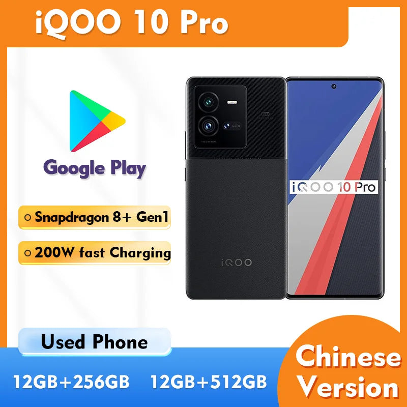 iQOO 10 Pro 5G 6.78inch 3200x1440px SmartPhone 256GB ROM 50MP Battery 4700mAh used phone