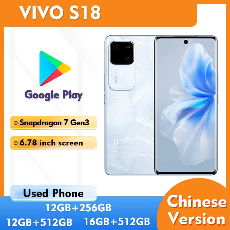 VIVO S18 5G Android Smartphone 256GB ROM Screen 6.78inches 2800x1260px 5000mAh Used Phone