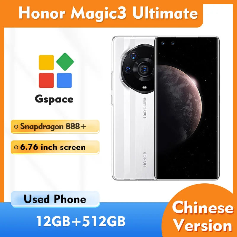 Honor Magic 3 Ultimate Edition 5g 6.76in 256GB ROM 2772x1344px 456ppi 64MP Used Phone