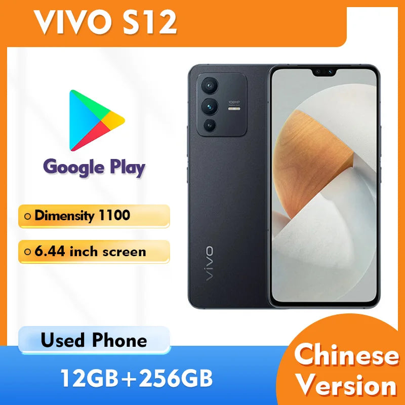 Vivo S12 5G 256GB ROM Android SmartPhone 6.44 inches 2400x1080px 4200mAh Used Phone