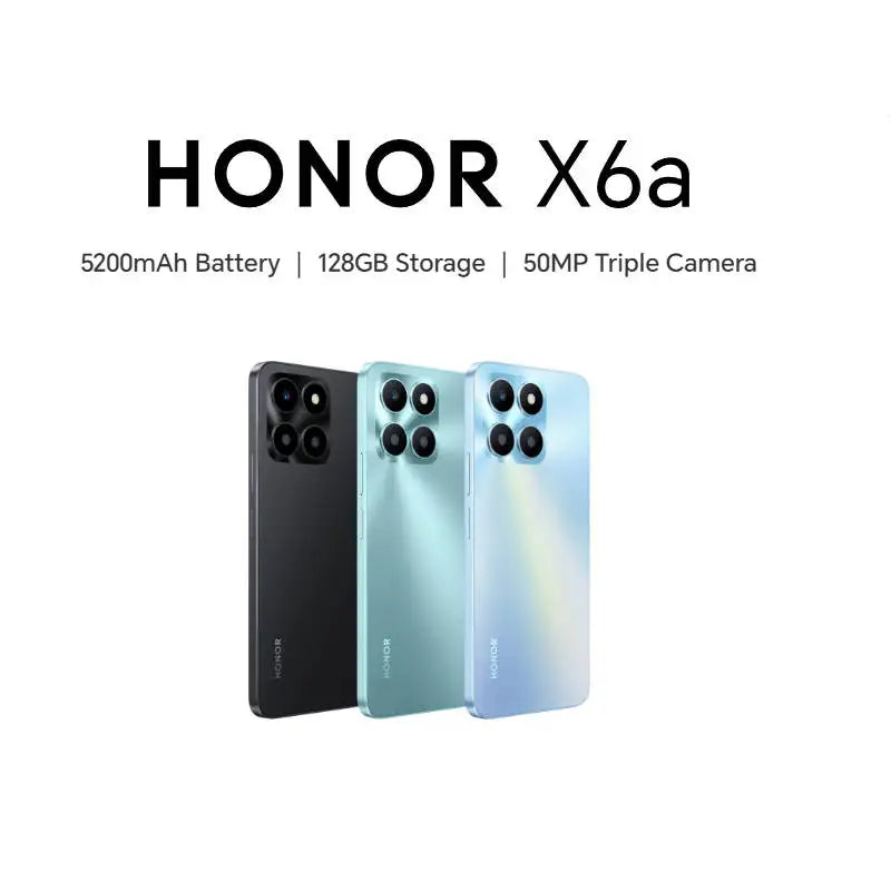 Honor X6A 4g Smartphone LCD Screen 6.56-inches 50MP Camera Full Screen 5200mAh Battery Android Used Phone