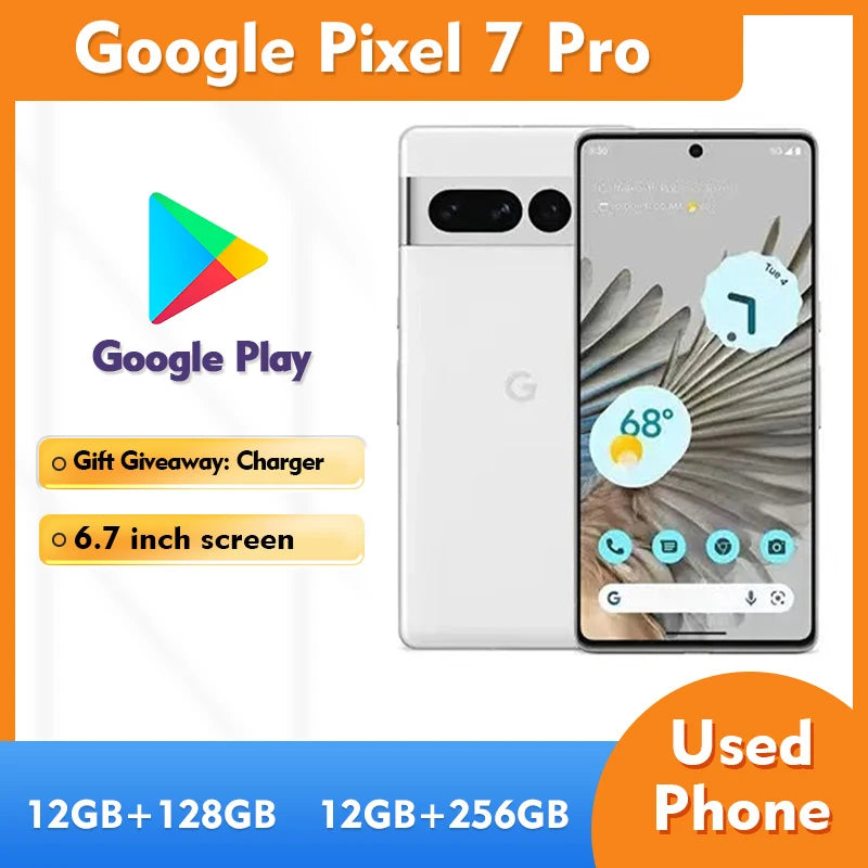 Google Pixel 7pro 5G 128GB ROM 12GB RAM Android 6.7inch AMOLED Original Cell Phone 50 MP used phone