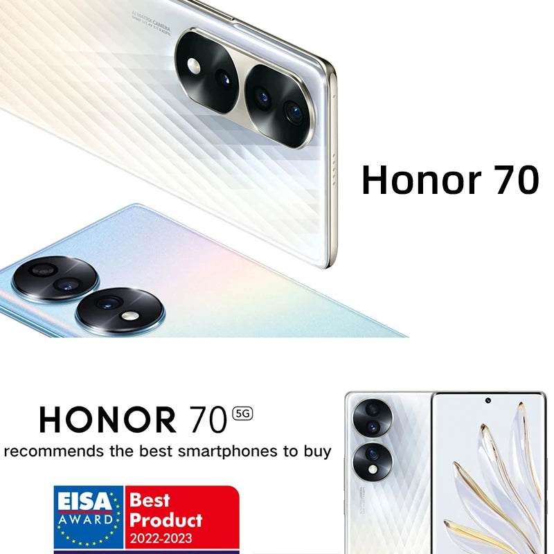 Honor 70 (EU Version) 5G Android SmartPhone RAM 12GB ROM 256GB 6.67in 4800mAh All Colours Good Condition used phone