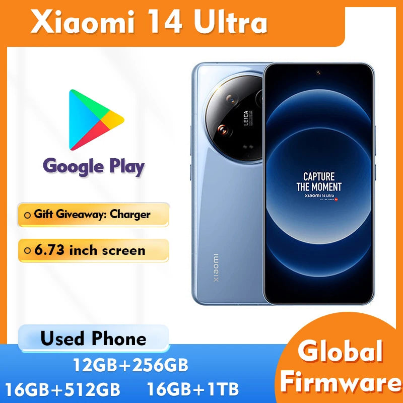 Xiaomi 14 Ultra 5G Android SmartPhone RAM 16GB ROM 512GB 6.73in 5300mAh All Colours Good Condition used phone