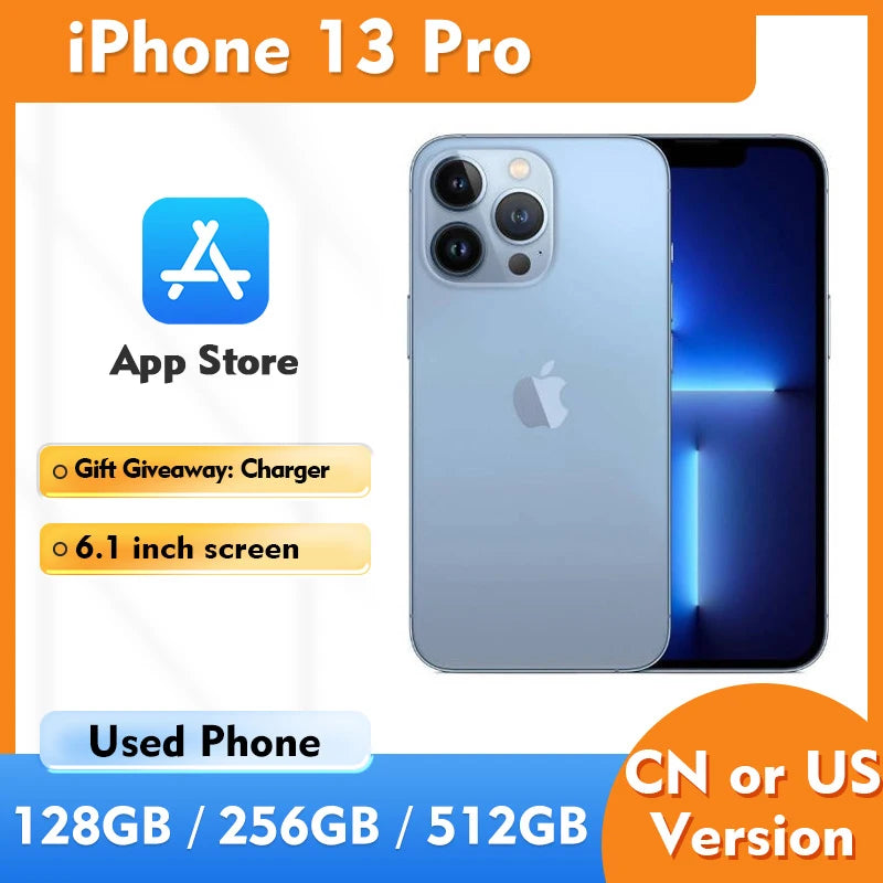 Apple iPhone 13 Pro 5g ROM 128GB/256GB/512GB IOS Smartphone Screen 6.1-inches All Colours Good Condition Used Phone