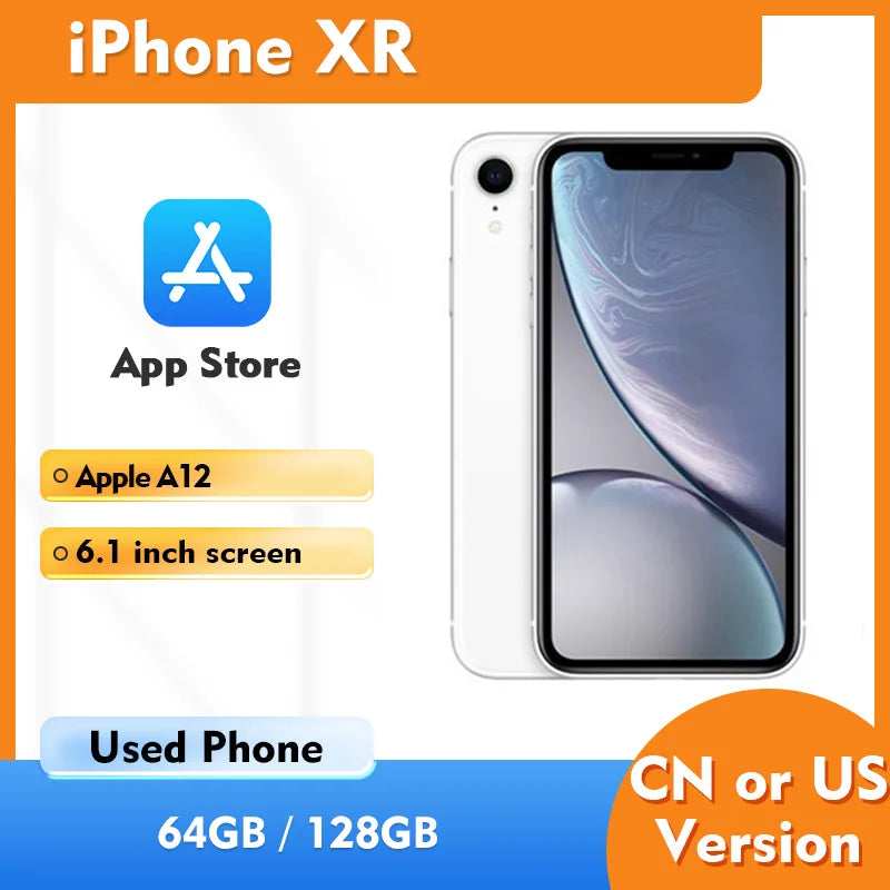 Apple iPhone XR 4G 64GB 128GB 256GB ROM Smartphone iOS 6.1inch 1792×828 Display Resolution 12MP Camera in Good Used Phone