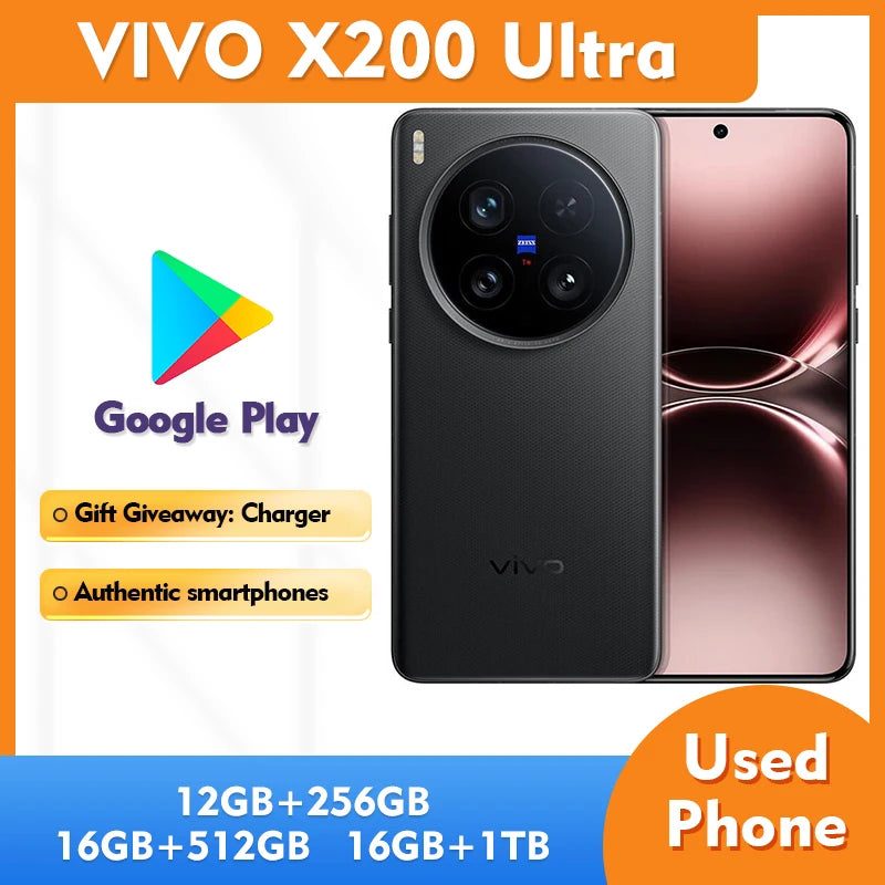 vivo x200 ultra 5g Android Smartphone 12GB RAM  256GB ROM Screen 6.82 inches 6000Mah used phone