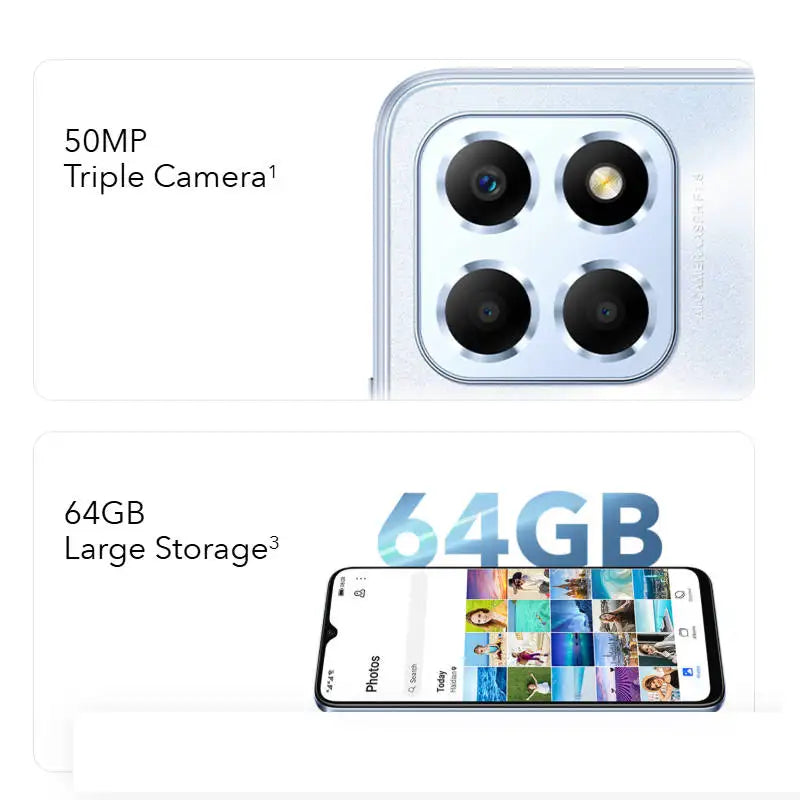 Honor X6 4g Smartphone LCD Screen 6.5 inches Fingerprint Recognition 50MP Camera Full Screen 5000mAh Battery Used Phone