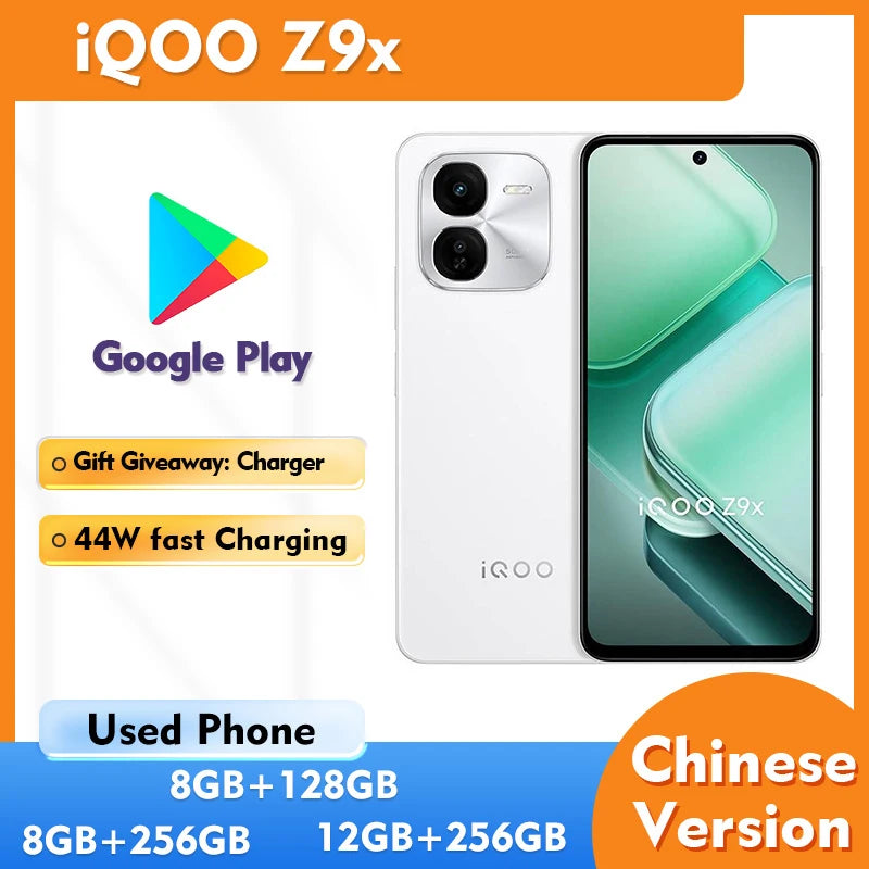 iQOO z9 x z9x 5G 8GB 12GB RAM 128GB 256GB ROM SmartPhone Android 6.72inch 6000MAH Used phone