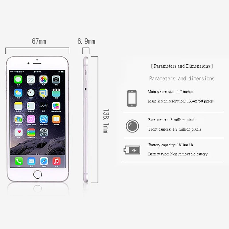 Apple iPhone 6 4g ROM 16GB 32GB 64GB IOS Smartphone Screen 4.7-Inch Camera 8MP Used Phone