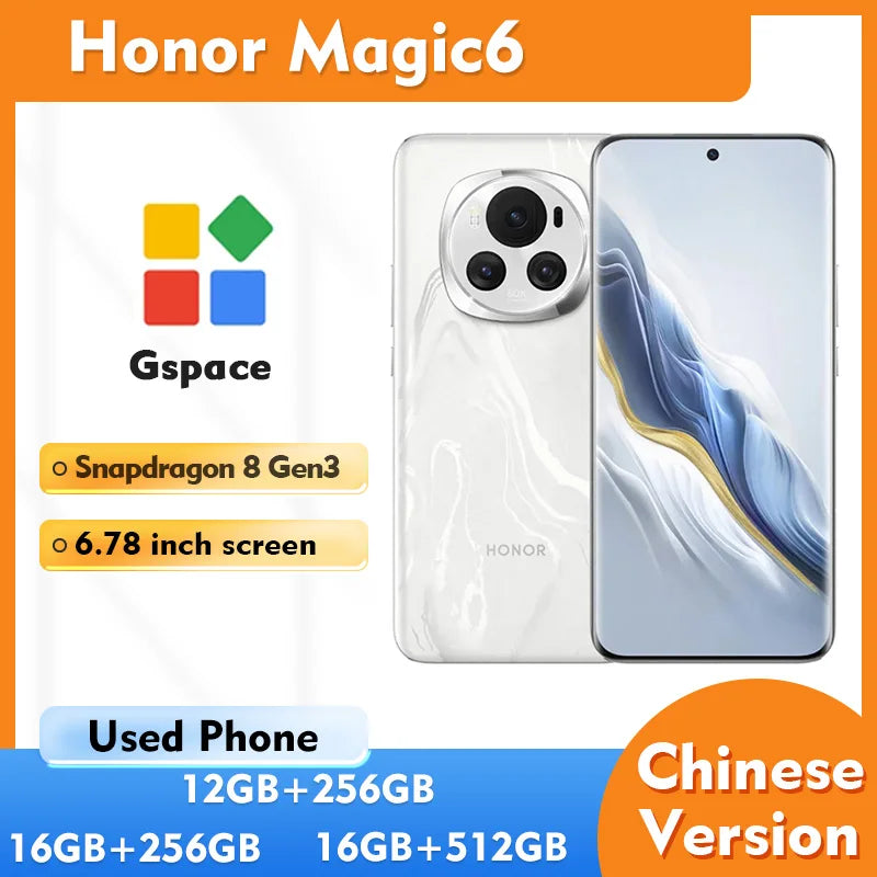 Honor Magic 6 5G 6.78inch 2800x1264px 50MP Camera 5450mAh 256GB ROM charging 80W Used phone