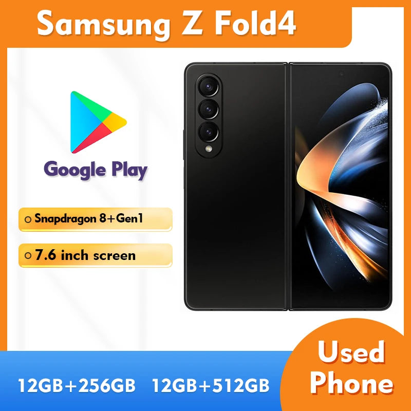 Samsung Galaxy Z Fold 4 5G RAM 12GB ROM 256GB/512GB SmartPhone 50MP 7.6inch 3.18GHz 4400mAh Used Phone