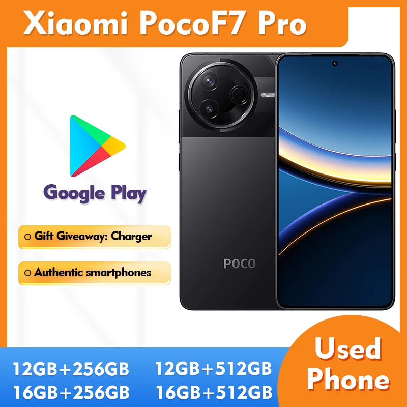 Xiaomi Poco F7 Pro 5G Android SmartPhone RAM 16GB ROM 512GB 6.67in 6000mAh All Colours Good Condition used phone