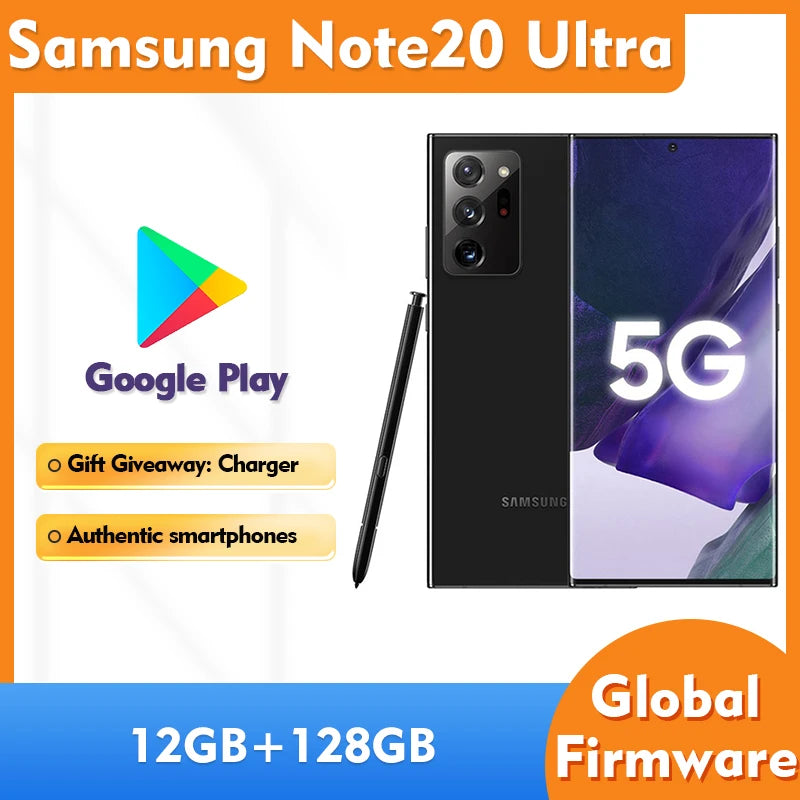 Samsung Galaxy Note20 Ultra 5G Android Smartphone 12GB RAM 128GB ROM Screen 6.9 inches 4500Mah used phone