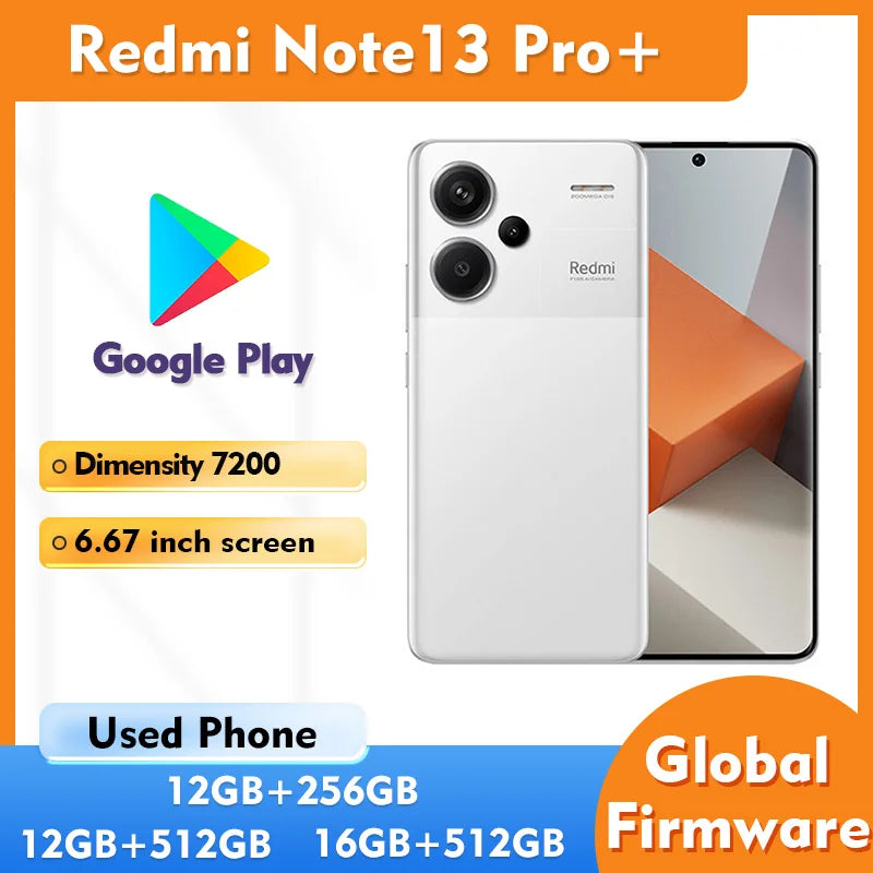 Redmi Note 13 Pro+ Plus 5G 6.67inch 2712x1220px 5000mAh Charging 120W Used phone