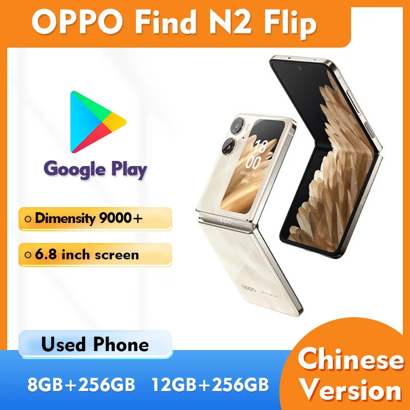 OPPO Find N2 Flip 5G Smartphone Screen 6.8-Inches 120HZ 256GB ROM Battery 4300mAh NFC Android Used Phone