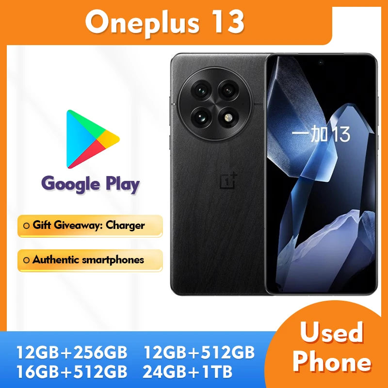 Original Oneplus 13 5G Unlocked Smartphone 16GB RAM 512GB ROM Android Used Mobile Phone Cellphone