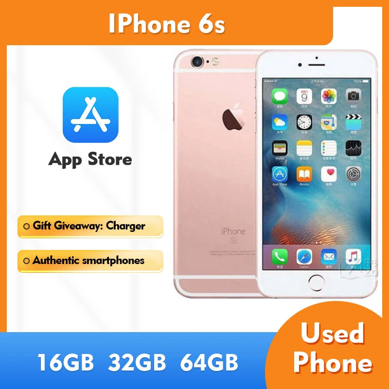 Unlocked Original Apple iPhone 6S 4G Mobile Phone 4.7 Inch HD Display 12MP Camera 64GB ROM Used Smartphone